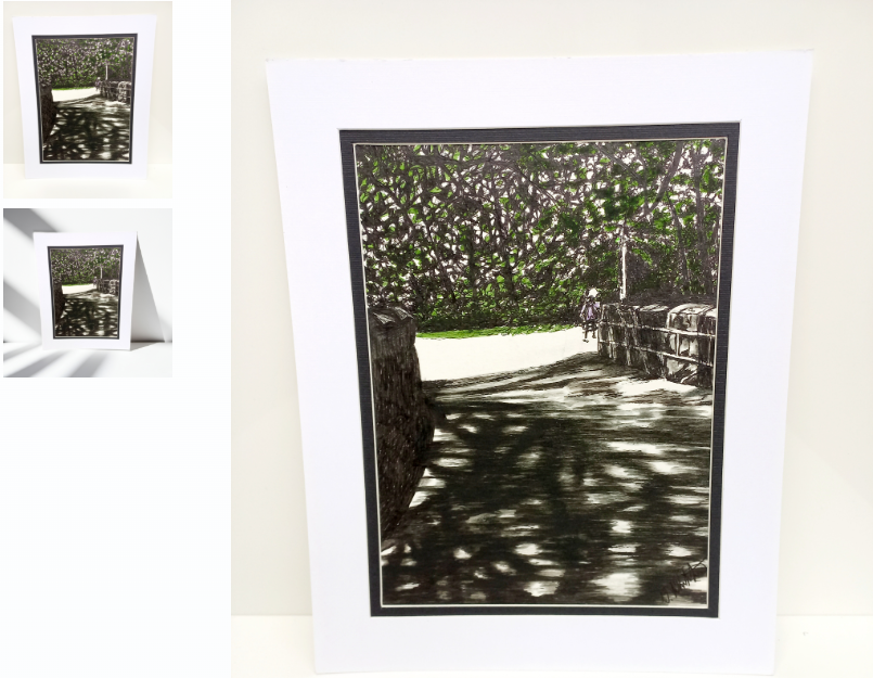Original cityscape pen drawing by Trevor Whetstone - Meanwood Park - Leeds -
