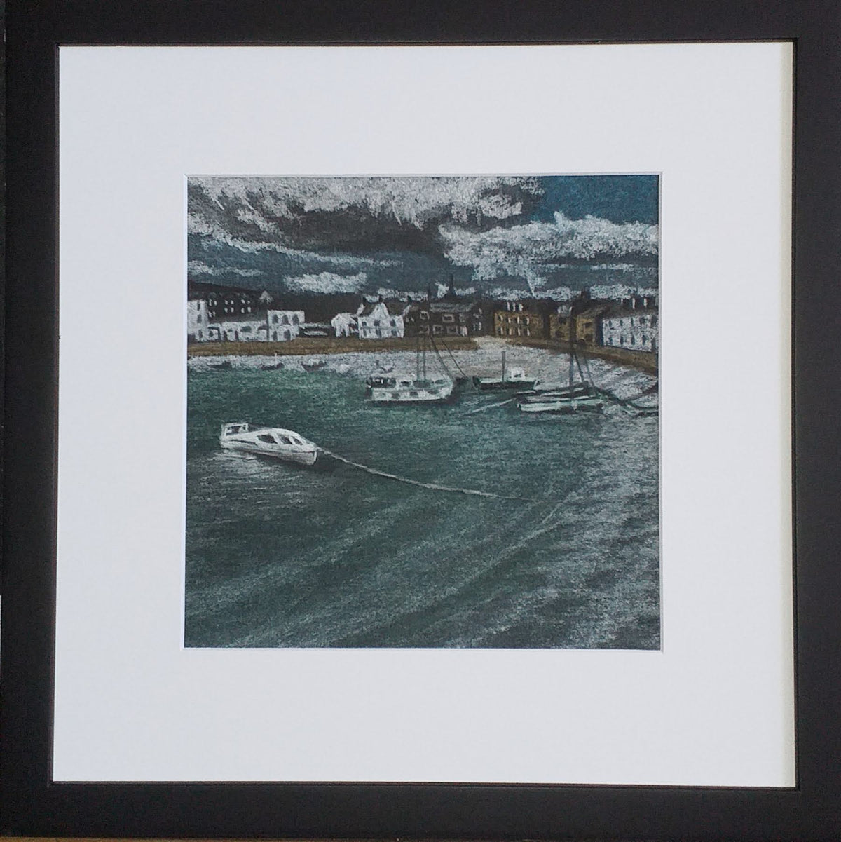Stonehaven - Seascape pastel drawing for sale.