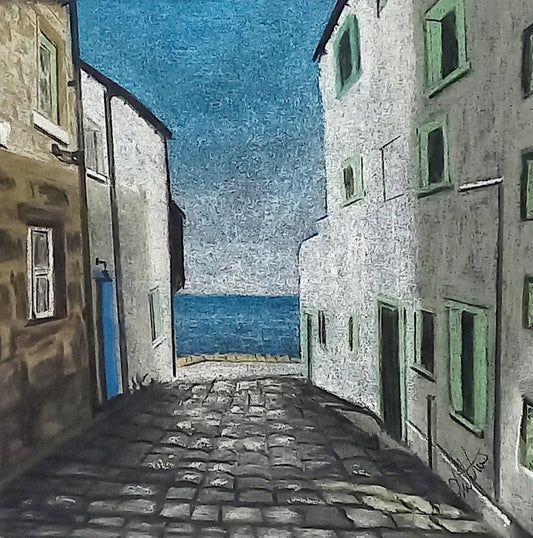 Cullen - Seascape pastel wall art drawing for sale.