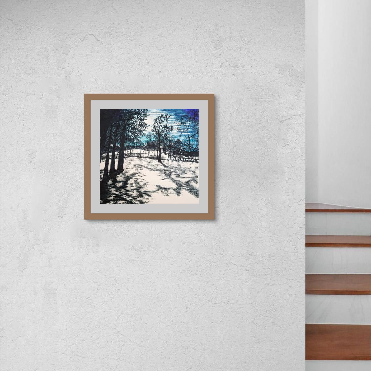 Moonshadow Meadow - Landscape wall art drawing for sale