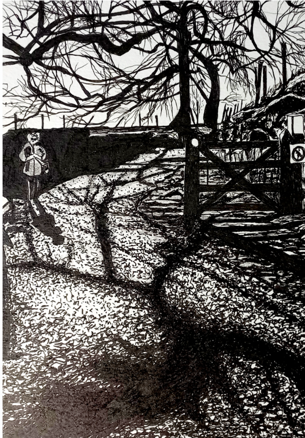Fine art print by Trevor Whetstone -The Gate - The Tree and The Lady -
