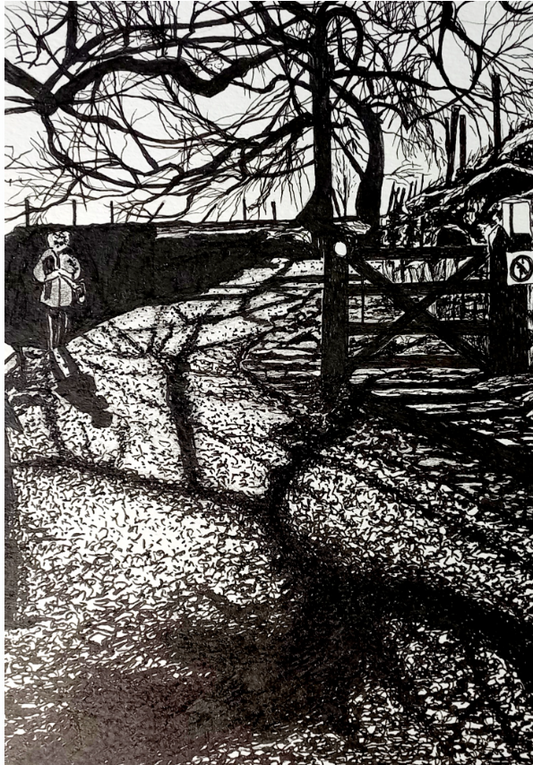 Fine art print by Trevor Whetstone -The Gate - The Tree and The Lady -
