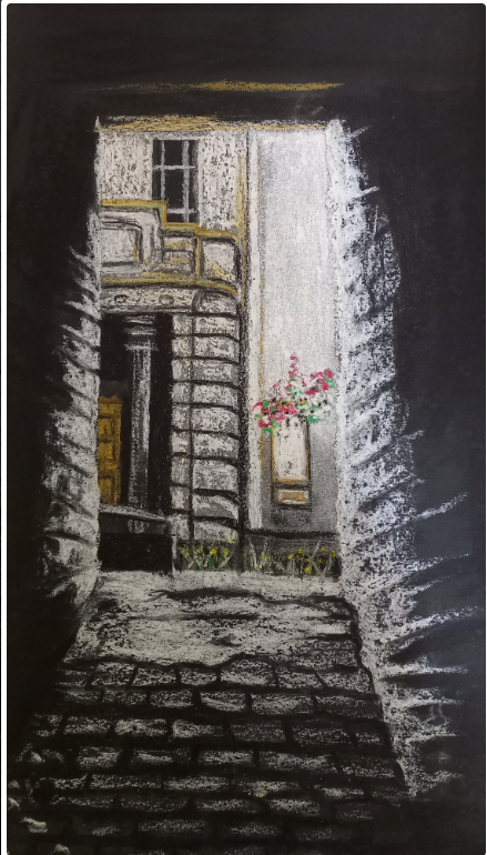 Fine art print by Trevor Whetstone - Alleyway in Sowerby Bridge -