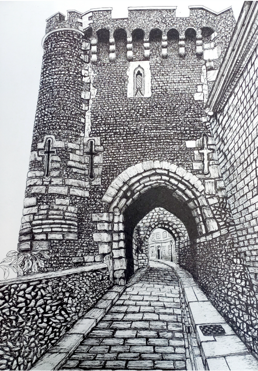 Fine art print by Trevor Whetstone -Lewes Castle -