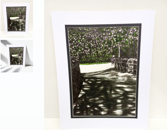 Original cityscape pen drawing by Trevor Whetstone - Meanwood Park - Leeds -
