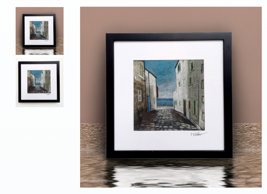 Cullen - Seascape pastel wall art drawing for sale.
