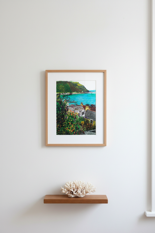 Gardenstown, Scotland – Original Pen Drawing Pinterest vertical image