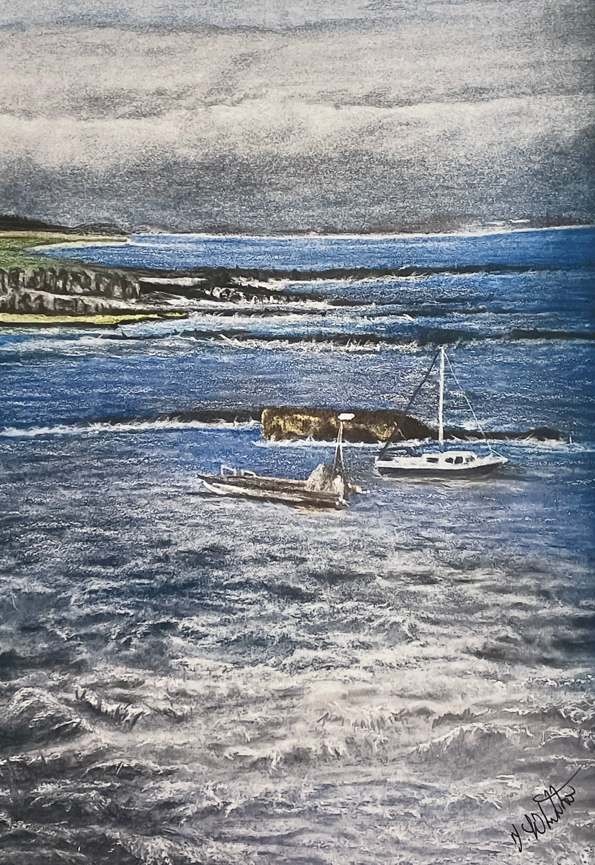 Fine art print by Trevor Whetstone - Boats at North Berwick -