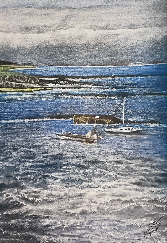 Fine art print by Trevor Whetstone - Boats at North Berwick -
