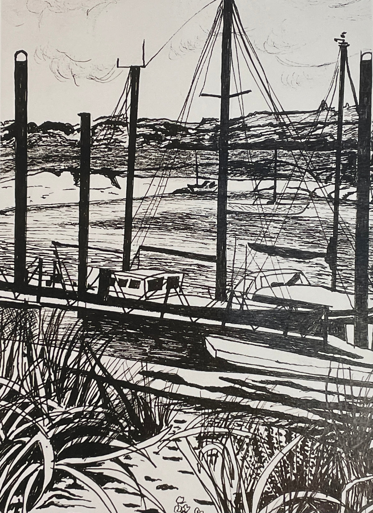 Fine art print of Boats Moored At Burnham On Sea by Trevor Whetstone