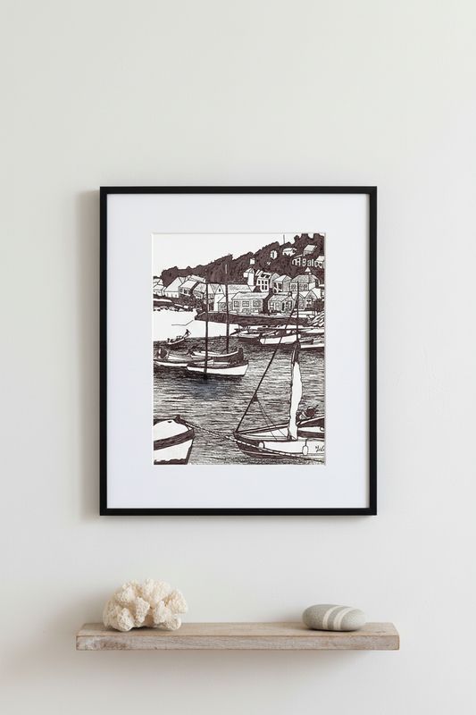 Mousehole, Cornwall – Fine Art Print Pinterest vertical image