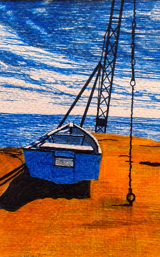 Fine art print of Boat Under A Lifting Crane by Trevor Whetstone