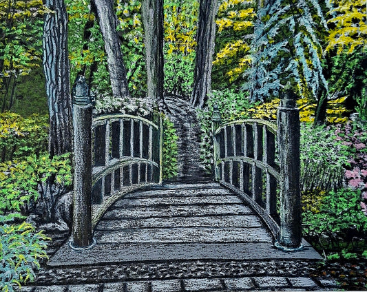 Fine art print by Trevor Whetstone -The Quiet Crossing - A British Landscape Drawing