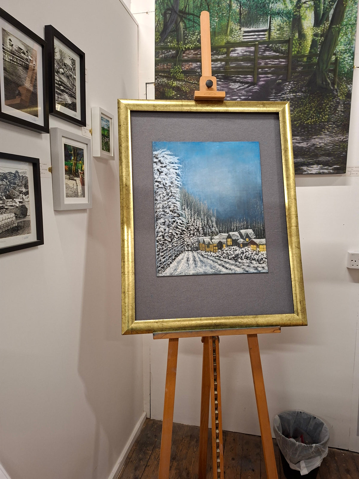 Original Landscape pastel drawing by Trevor Whetstone -Staying In Tonight -