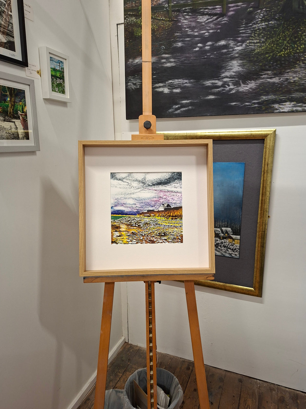 Skyfall Over The Stones - Seascape wall art drawing for sale