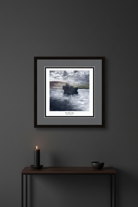 The Ghost Ship – Framed Seascape Pinterest vertical image