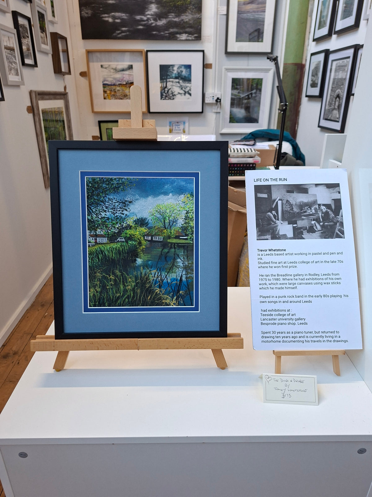 Framed original British landscape pastel Drawing by Trevor Whetstone -Willy Lotts Cottage