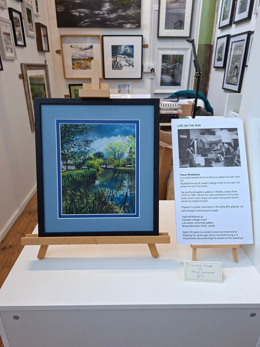 Framed original British landscape pastel Drawing by Trevor Whetstone -Willy Lotts Cottage